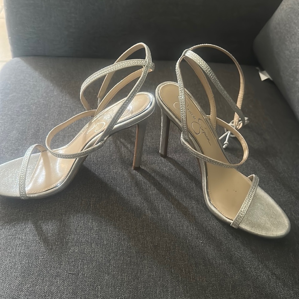 Jessica Simpson Jp Jessipa Silver Stone Studded Heels